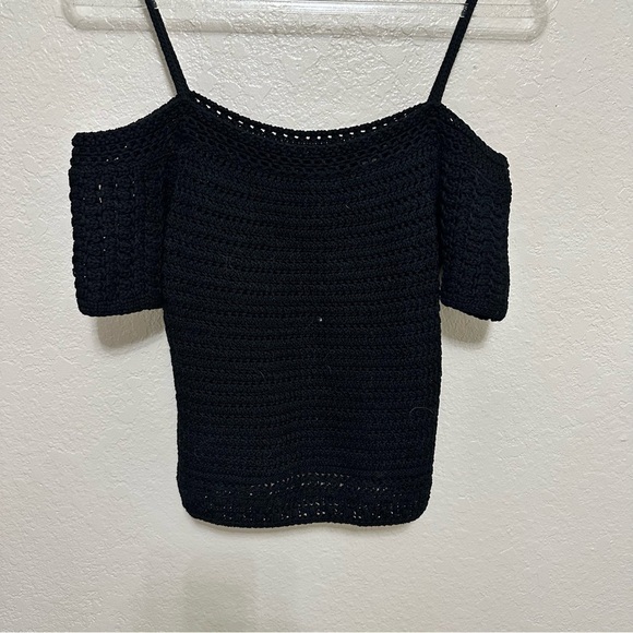 VINCE Cold-Shoulder Crochet-Knit Cotton Top size S - Picture 6 of 14